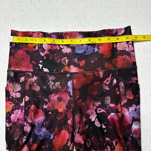 Athleta Salutation Stash Floral Leggings Medium High Rise Pockets - Picture 6 of 10